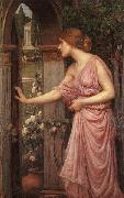 John William Waterhouse Psyche Opening the Door into Cupid Garden painting